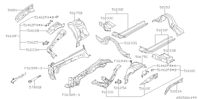 2019 Subaru Legacy Body Panel Diagram 11