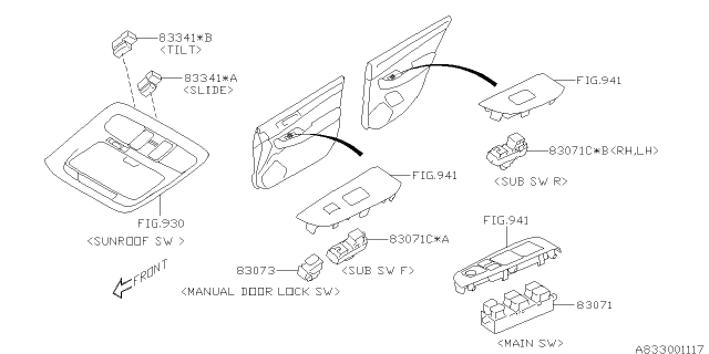 2015 Subaru Legacy Switch - Power Window Diagram