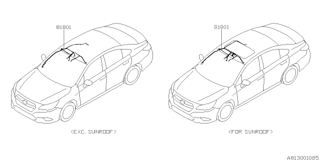2019 Subaru Legacy Cord - Roof Diagram