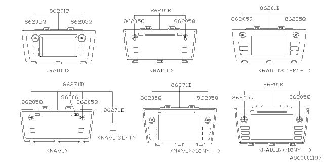 2015 Subaru Legacy Audio Parts - Radio Diagram 1