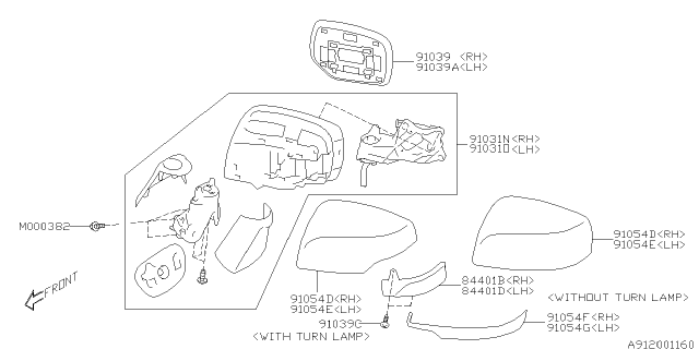 2017 Subaru Outback Cover Mirror Body Left Diagram for 91054AL20A