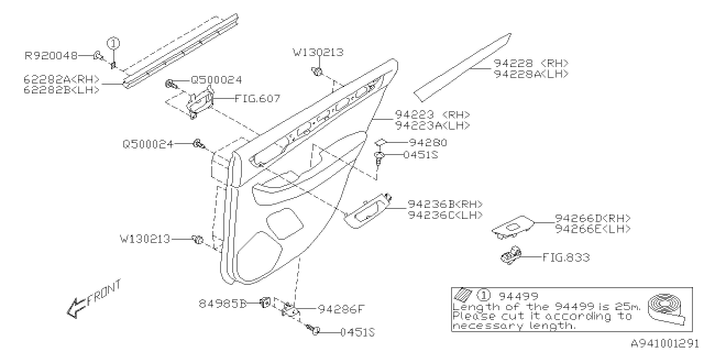 2019 Subaru Legacy Door Trim Diagram 2