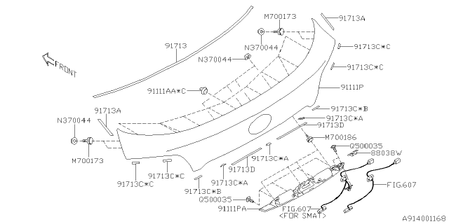 2015 Subaru Outback Outer Garnish Diagram 2