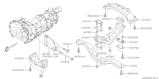2015 Subaru Outback Cushion Rubber Rear HTC Diagram for 41022AL03A