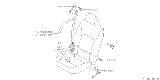 2019 Subaru Legacy Front Seat Belt Diagram