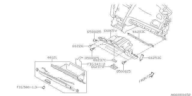 2017 Subaru Outback Instrument Panel PASSENGE Diagram for 66208AL00AVH
