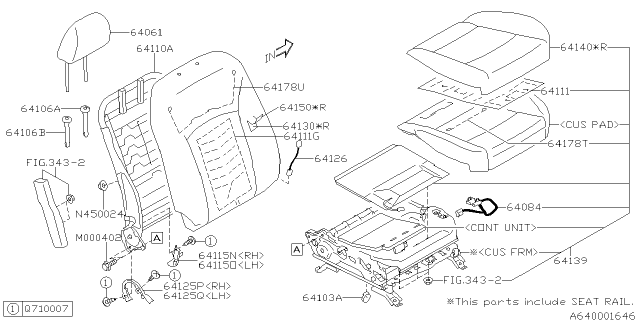2017 Subaru Legacy Front Seat Cushion Cover Right Diagram for 64140AL04CVH