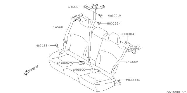 2016 Subaru Outback Rear Seat Belt Diagram 1