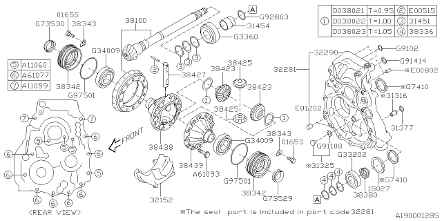 2015 Subaru Legacy Ring Seal Diagram for 31377AA550