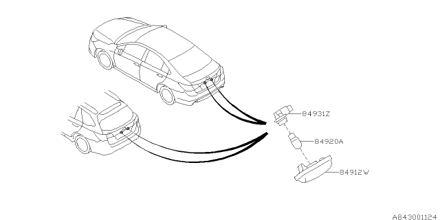 2016 Subaru Legacy Lamp - License Diagram