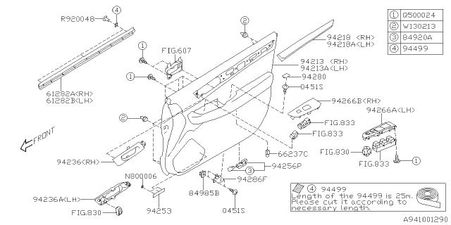 2015 Subaru Legacy Door Trim Diagram 1
