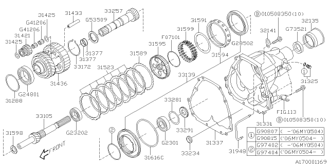 2006 Subaru Forester Gear-Revolution Diagram for 33291AA010