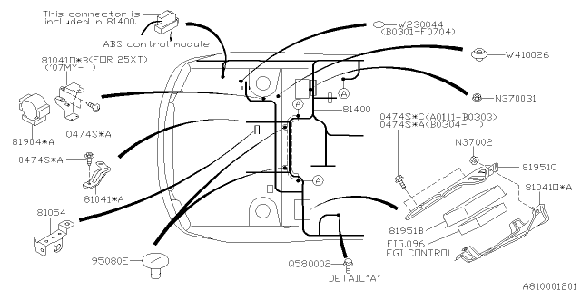 2006 Subaru Forester Harness BULKHEAD Diagram for 81433SA050