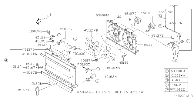 2006 Subaru Forester Packing Side Diagram for 45167SA010