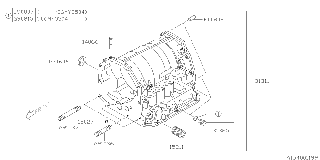 2006 Subaru Forester Stud Diagram for 15211AA000