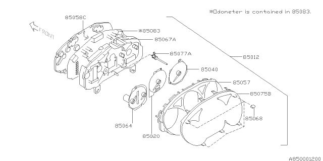 2007 Subaru Forester Circuit Plate Combination Meter C Diagram for 85083SA680