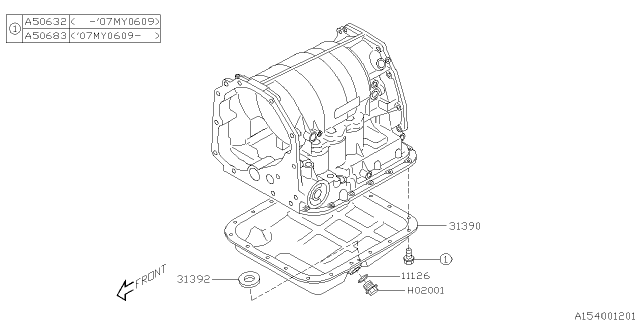 2005 Subaru Forester Automatic Transmission Case Diagram 2