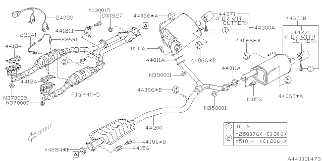 2012 Subaru Outback Cushion Exhaust Diagram for 44066AJ000