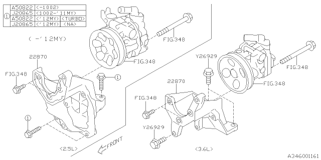 2012 Subaru Legacy Power Steering System Diagram 1