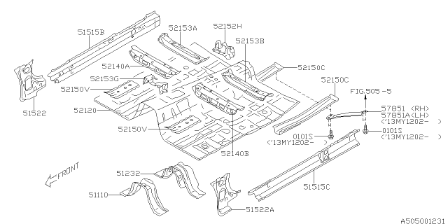 2011 Subaru Outback Filler Cross Member Complete, Front Right Diagram for 52140AJ00A9P