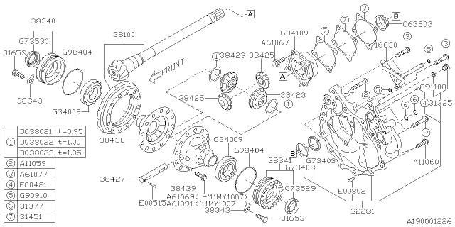 2013 Subaru Legacy Differential - Transmission Diagram 1