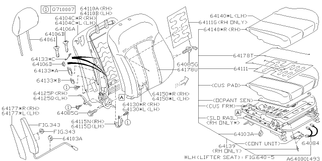 2011 Subaru Legacy Front Seat Diagram 2