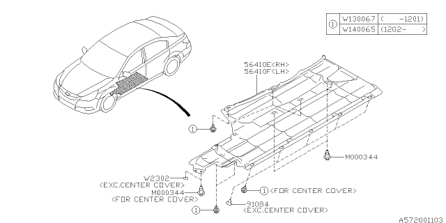 2014 Subaru Legacy Under Cover & Exhaust Cover Diagram 2