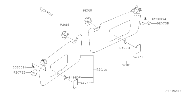 2014 Subaru Legacy Room Inner Parts Diagram 3