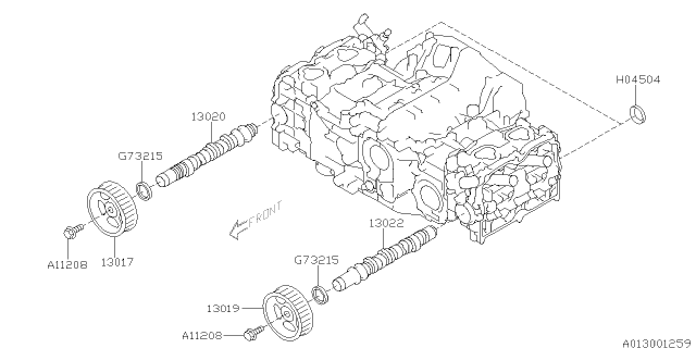 2012 Subaru Outback Camshaft & Timing Belt Diagram 2