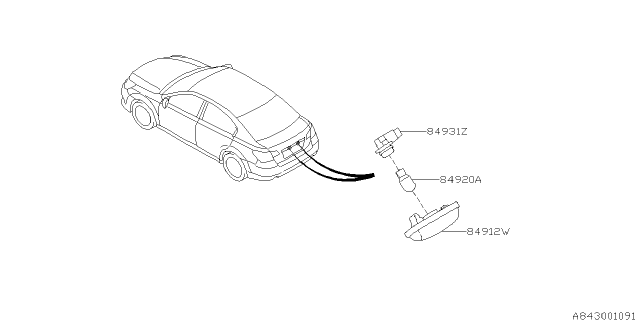 2010 Subaru Legacy Lamp - License Diagram 2