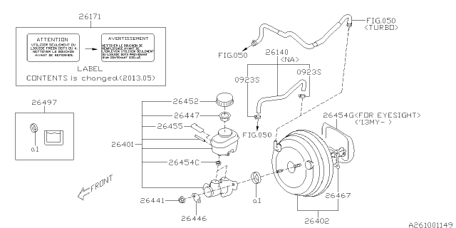 2014 Subaru Legacy Brake System - Master Cylinder Diagram