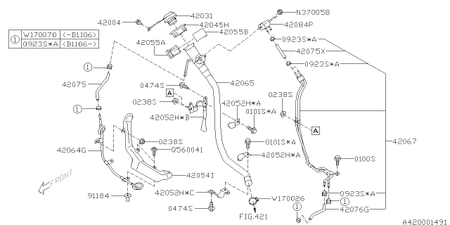 2012 Subaru Legacy Pipe Filler Complete Diagram for 42066AJ02A