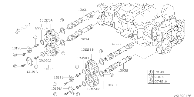 2010 Subaru Legacy Camshaft & Timing Belt Diagram 3