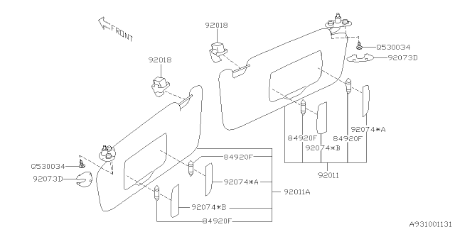 2014 Subaru Legacy Room Inner Parts Diagram 2
