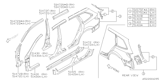 2013 Subaru Outback Side Panel Diagram 4