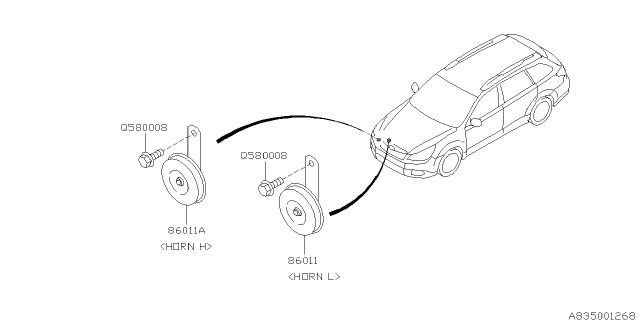 2012 Subaru Legacy Electrical Parts - Body Diagram 1