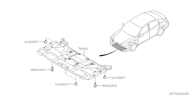 2014 Subaru Legacy Under Cover & Exhaust Cover Diagram 3