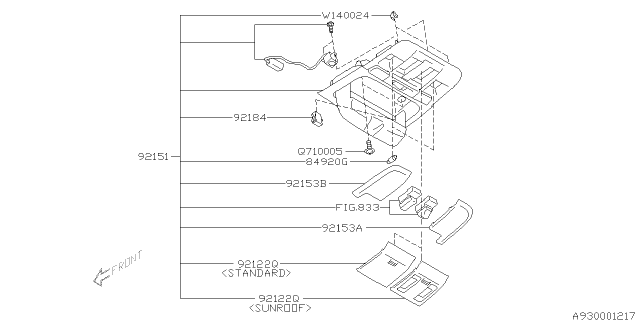 2011 Subaru Legacy Console Box Diagram 3