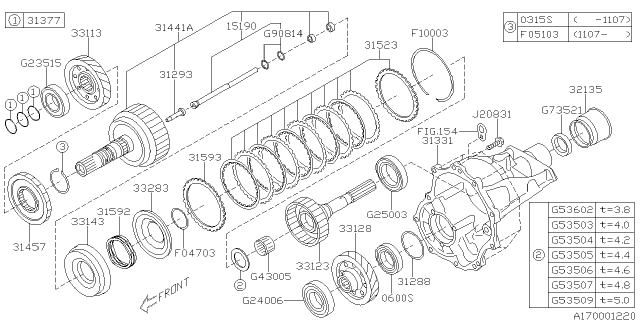 2010 Subaru Legacy Automatic Transmission Transfer & Extension Diagram 2