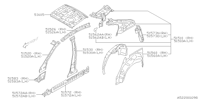 2014 Subaru Outback Side Panel Diagram 1