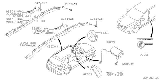 2011 Subaru Legacy Air Bag Diagram 1