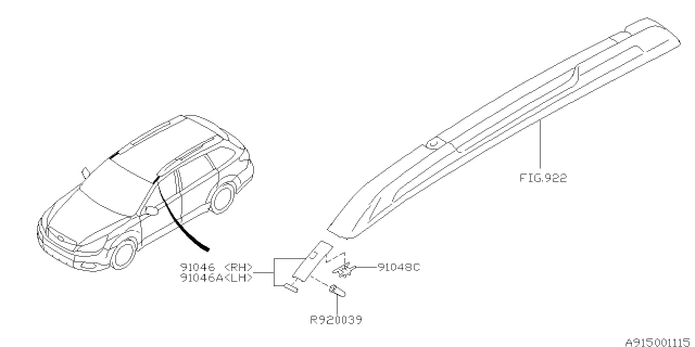 2011 Subaru Legacy Molding Diagram 3