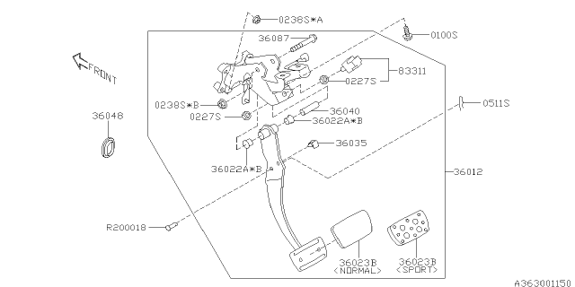 2011 Subaru Outback Pedal System Diagram 3