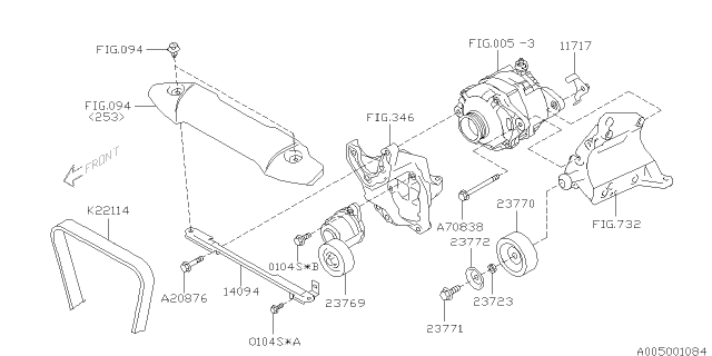2012 Subaru Legacy Cover-PULLEY IDL Diagram for 23772AA02A