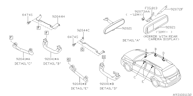 2014 Subaru Legacy Room Inner Parts Diagram 1