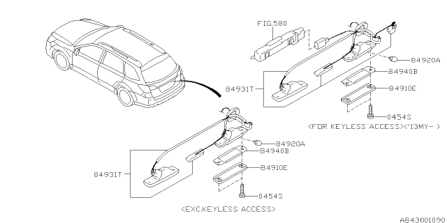 2010 Subaru Legacy Lamp - License Diagram 1