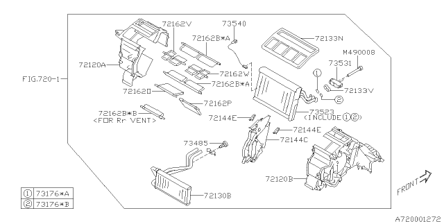 2013 Subaru Legacy Case Heater Assembly RH Diagram for 72120AJ15B
