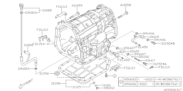 2014 Subaru Outback Automatic Transmission Case Diagram 1