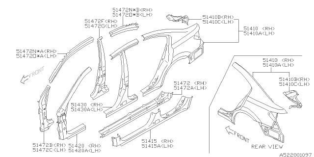 2014 Subaru Outback Side Panel Diagram 3