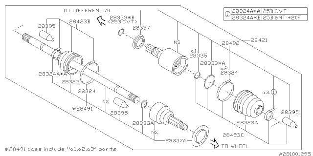 2015 Subaru Forester Boot Kit Diagram for 28496AG031